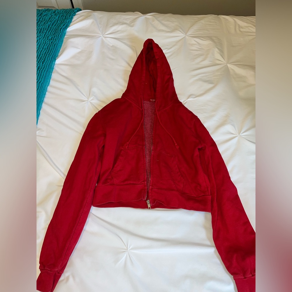 Brandy Melville cropped zip up hoodie